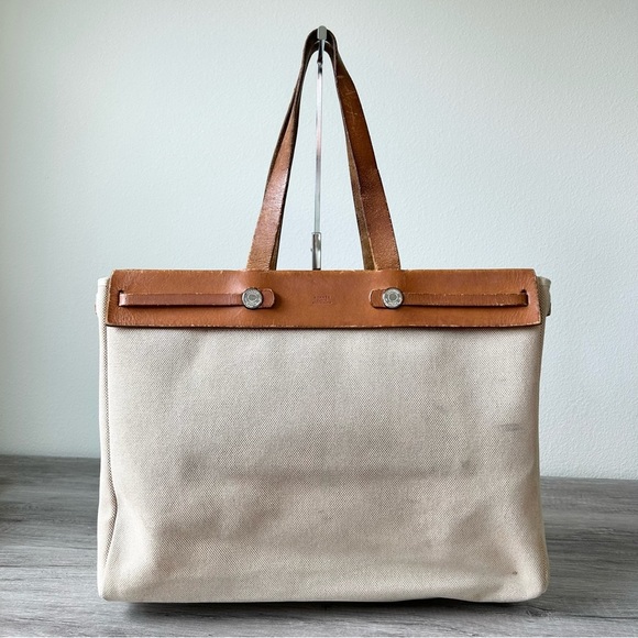 Hermes Handbags - Hermes Toile Natural Canvas Large Tote
